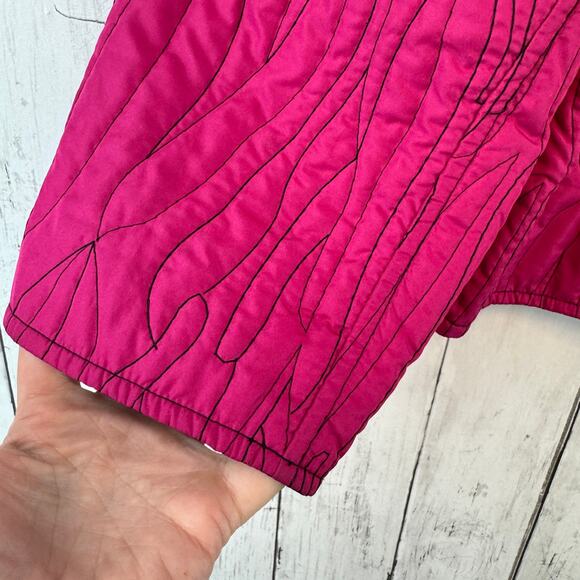 Chico's Pink/Black Reversible Stitched Quilted Full Zip Puffer Jacket Size 3/XL - Picture 11 of 16